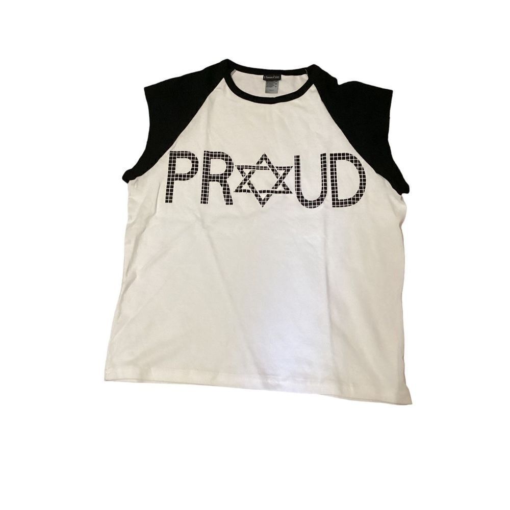 PROUD Retro Custom Printed Ringer Tee Shirt L